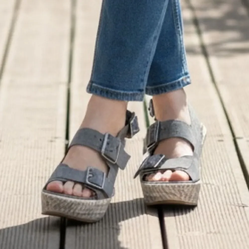 Track Gray Suede Wedge Patsy Wedge Sandals